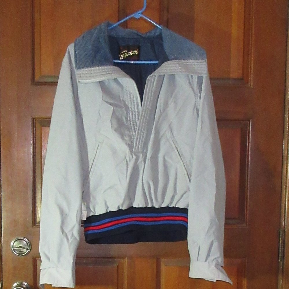 Sportcaster Lined Gray Pull-On Jacket Medium - image 1